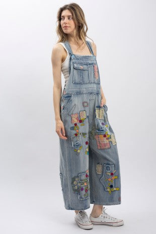Vintage Washed Denim Overzied Bib Overalls