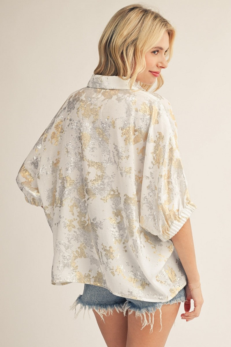 Dolman Sleeves Metaillic Top