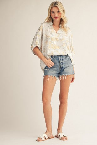 Dolman Sleeves Metaillic Top