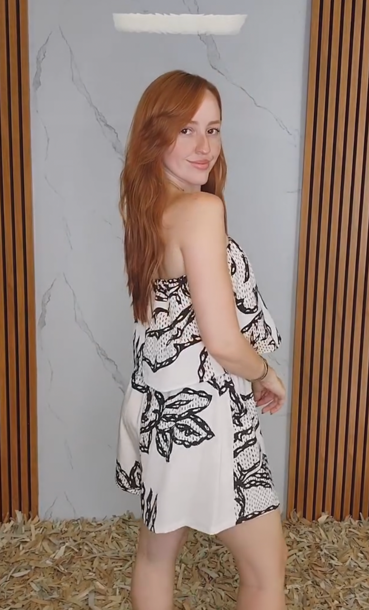 Chantilly Print Strapless Romper