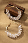 HOOP EARRINGS WITH GLASS BEAD AND PEARLS