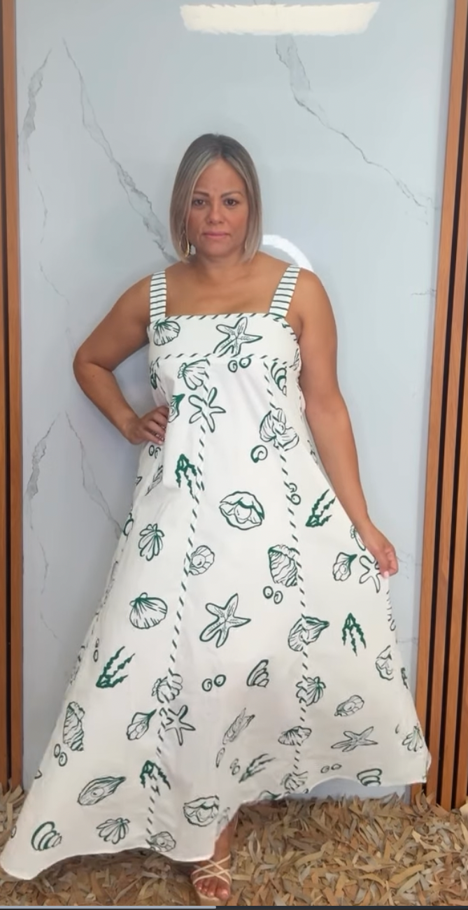 Nautical Empire Waist Sleeveless Maxi Dress