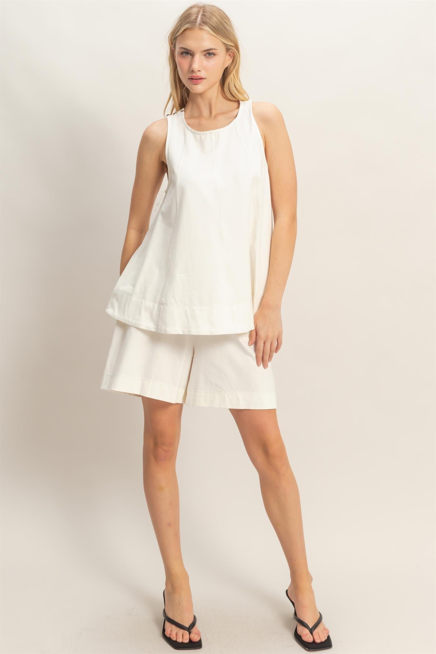 Sleeveless A-line Top & Short Set