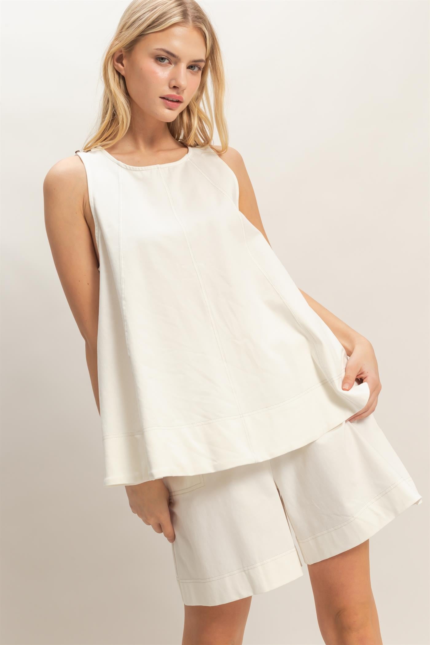 Sleeveless A-line Top & Short Set