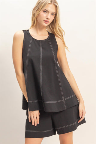 Sleeveless A-line Top & Short Set