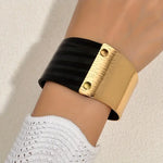 Geometric PU Leather Cuff Bracelet