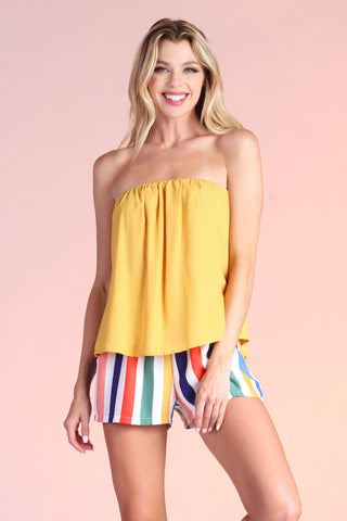 Speckled Dot Print Strapless Top