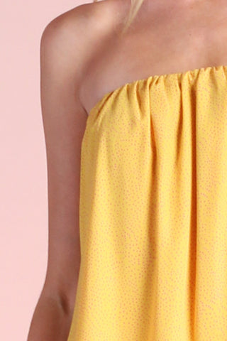 Speckled Dot Print Strapless Top