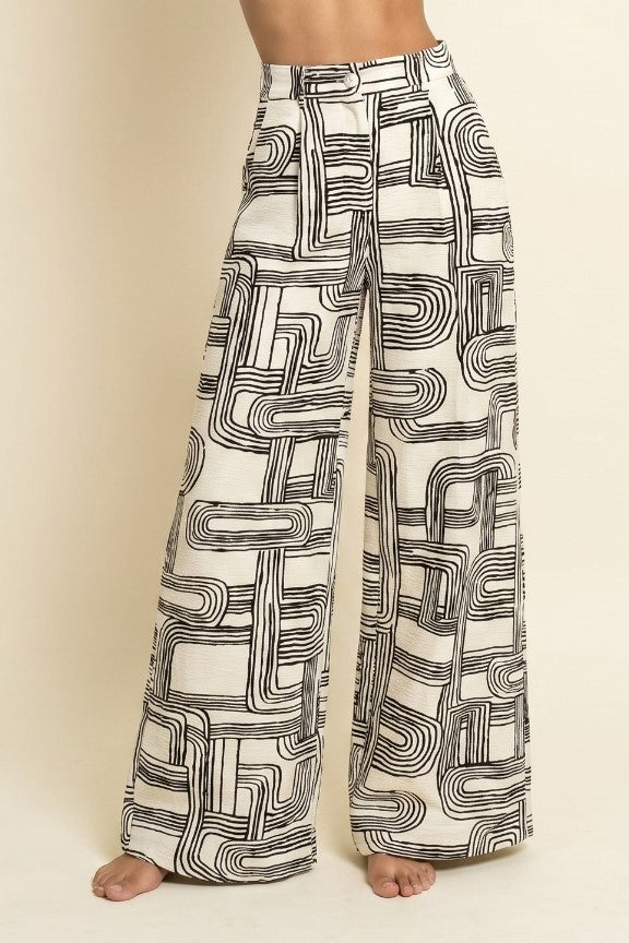 Elastic Waist Wide Leg Pants
