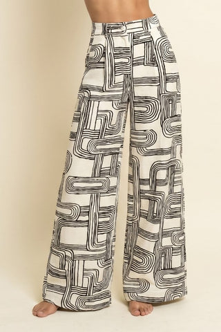 Elastic Waist Wide Leg Pants