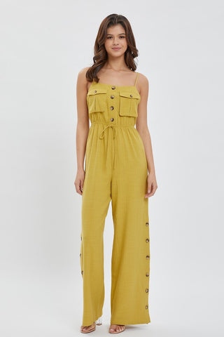 POCKETS DETAIL WIDE LEG JUMPSUIT