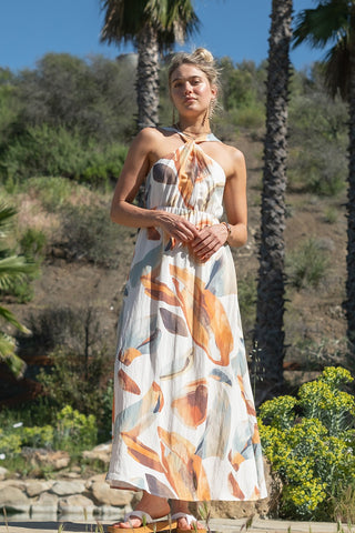 Twist Knot Halter Neck Maxi Dress
