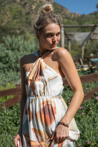 Twist Knot Halter Neck Maxi Dress