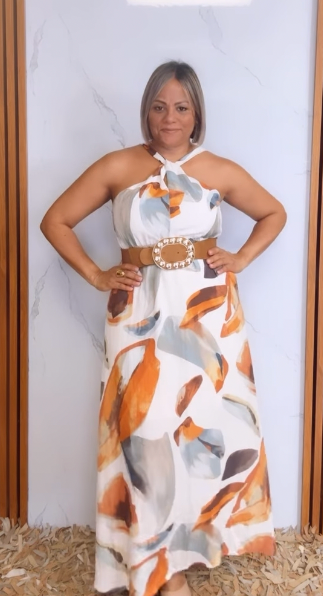 Twist Knot Halter Neck Maxi Dress