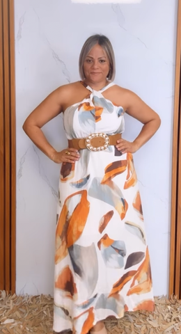 Twist Knot Halter Neck Maxi Dress