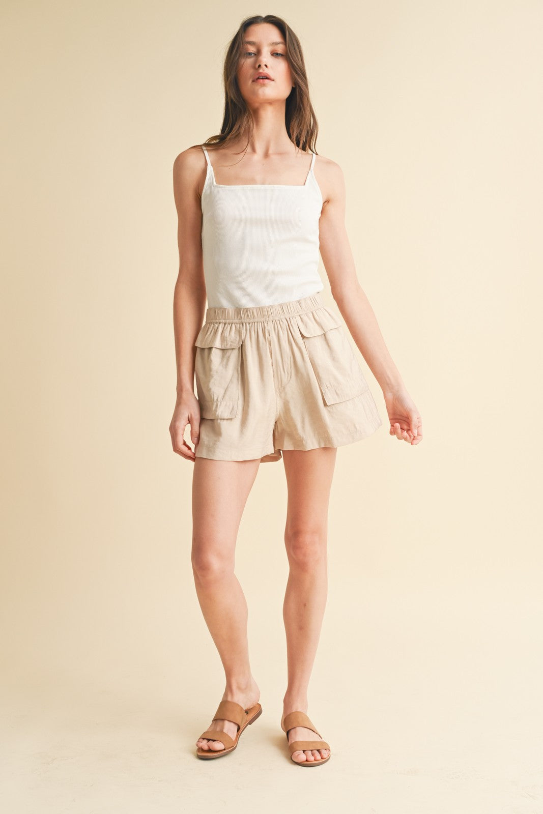 Woven Shorts With Oversized Pockets