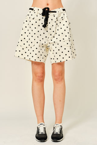 Small Polka Dot Barrel Shorts With Belt