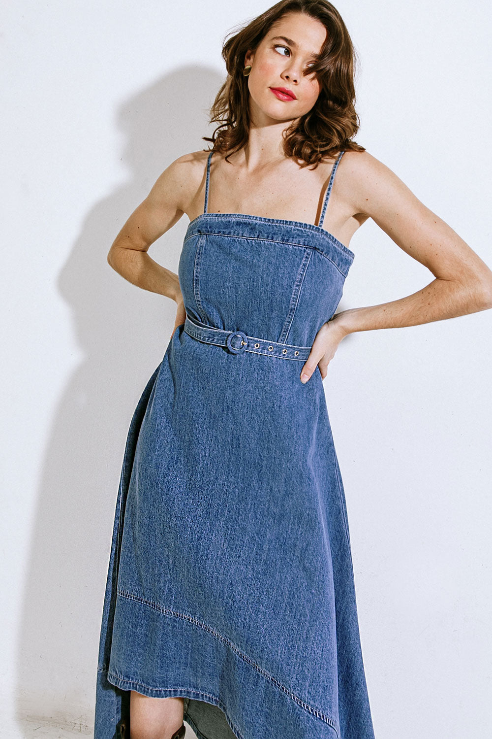 Denim hi lo Midi Dress
