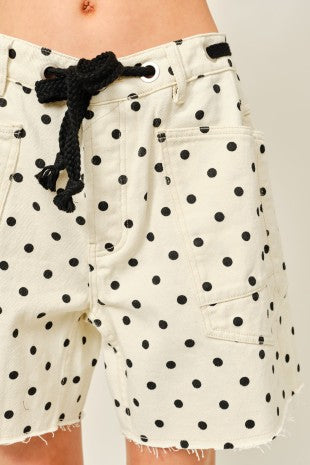 Small Polka Dot Barrel Shorts With Belt