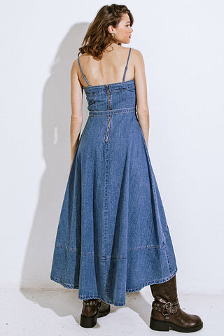 Denim hi lo Midi Dress