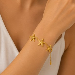 Stainless Steel Delicate Gold Starfish Bracelet