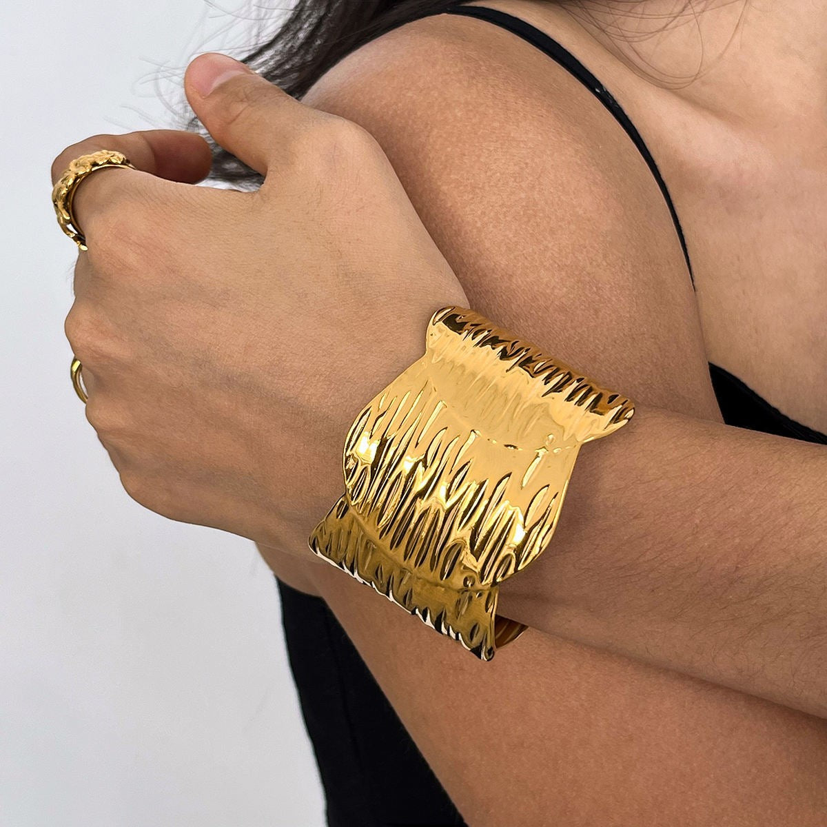 Textured Wide Cuff Bracelet