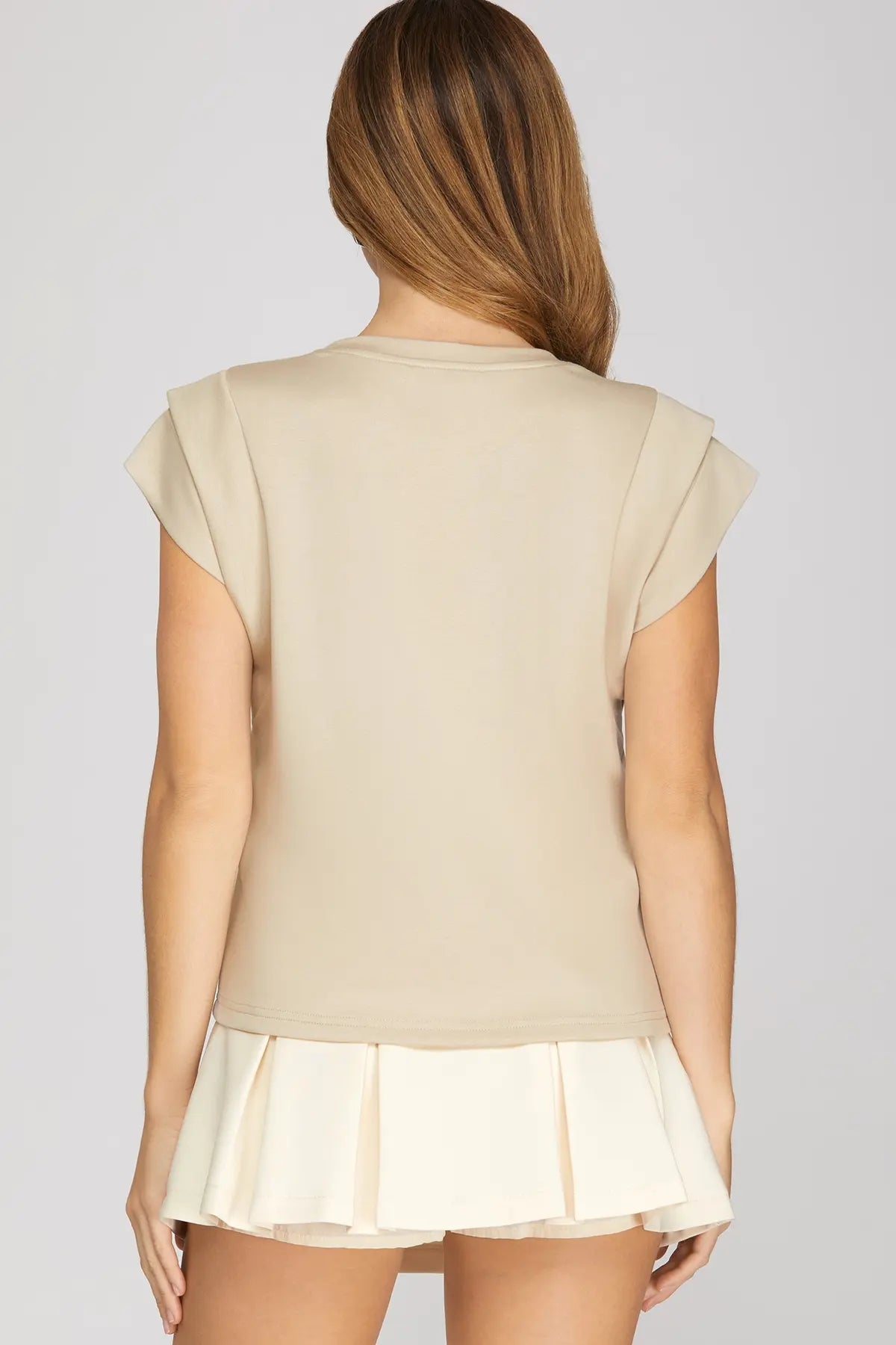 Double Band Sleeve Knit Top