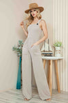 WAVE RIB TANK JUMPSUIT WITH FRONT POCKETS