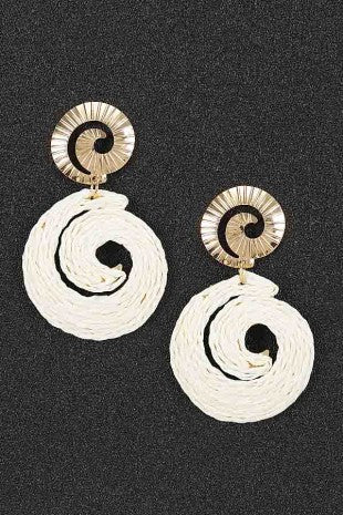 Raffia Spiral Drop Earrings