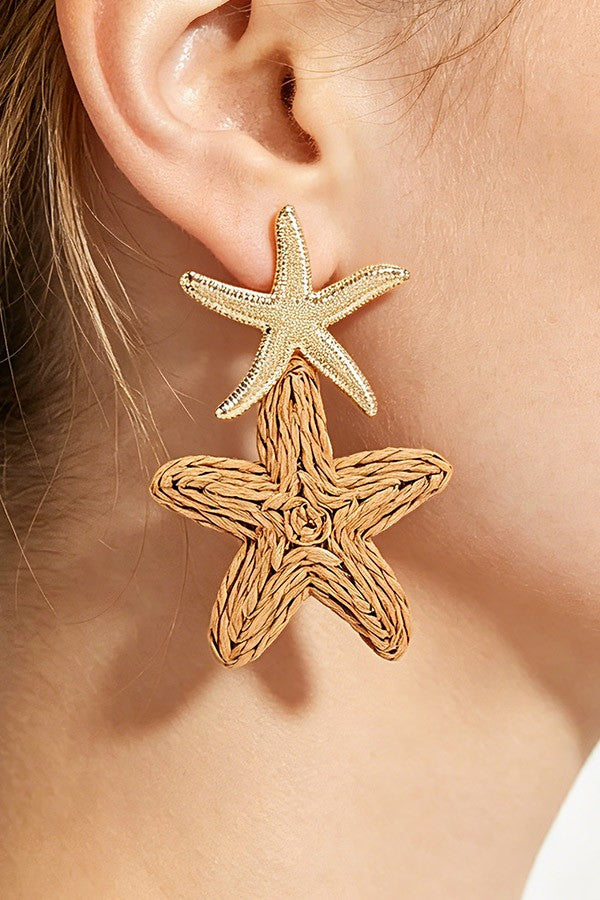 Faux Straw Earring