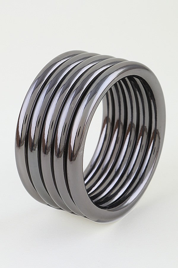 Multi Polished Wrap Cuff Bracelet