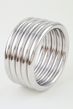 Multi Polished Wrap Cuff Bracelet