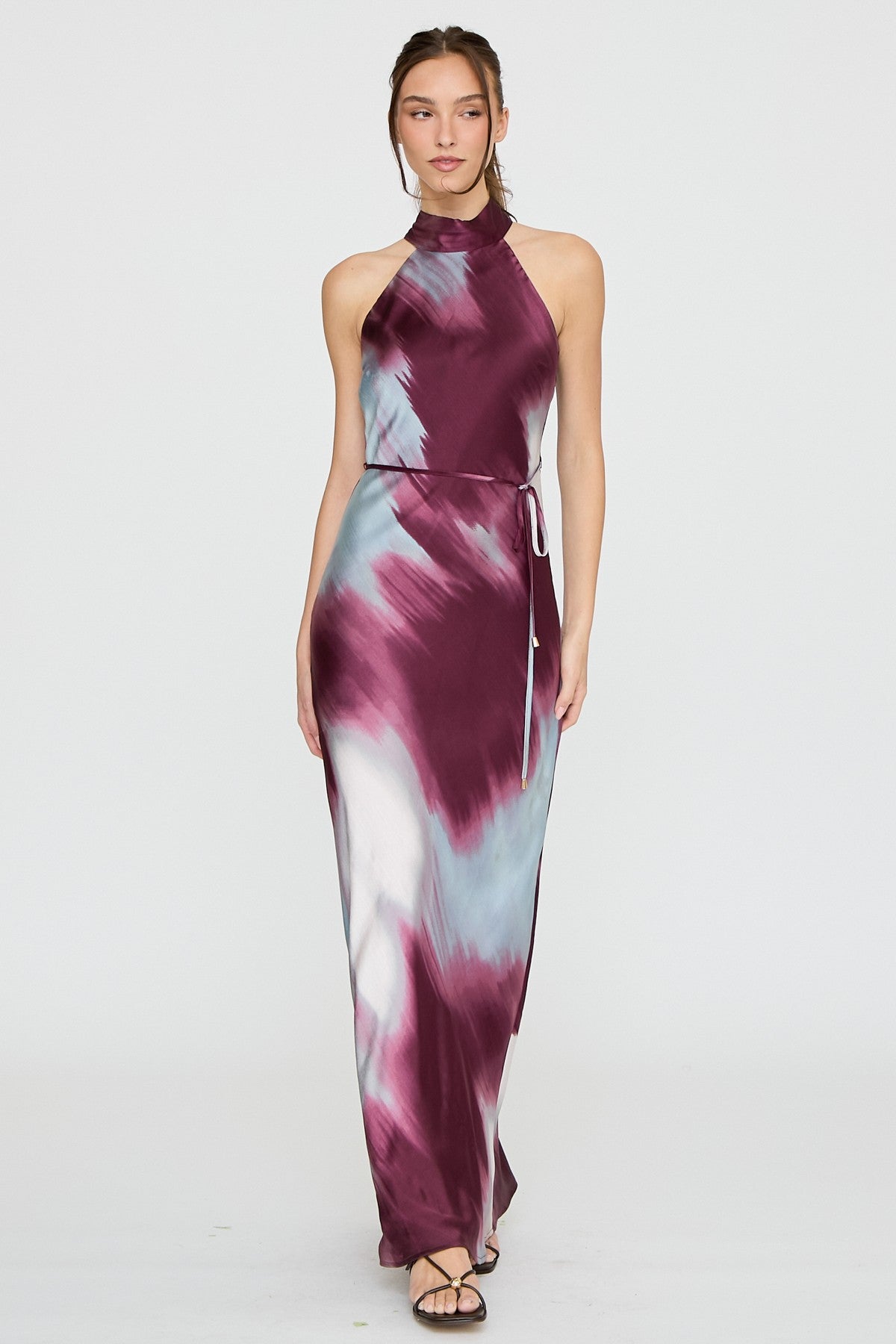 Tie Dye Halter Neck Maxi Dress