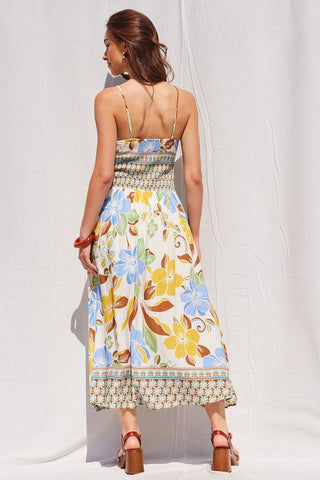 Border Print Midi Dress