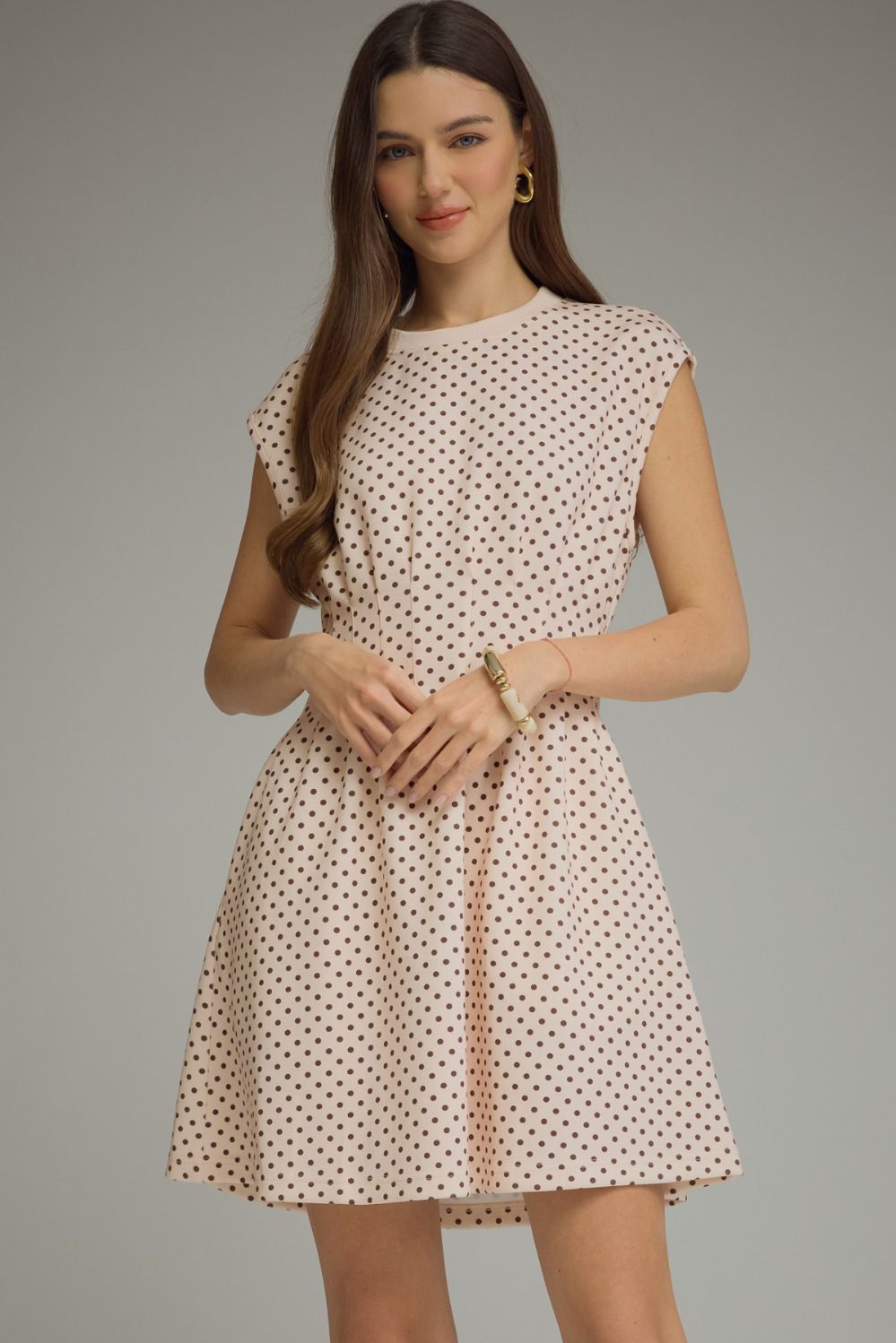 Polka dot cap sleeve mini dress