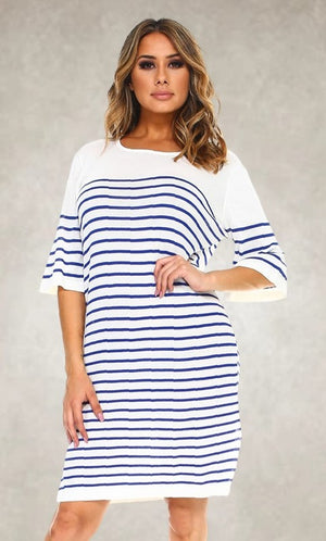 Striped Knit Pullover Dress