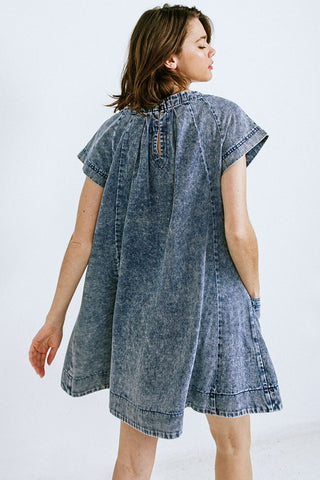 Washed Denim Mini Dress