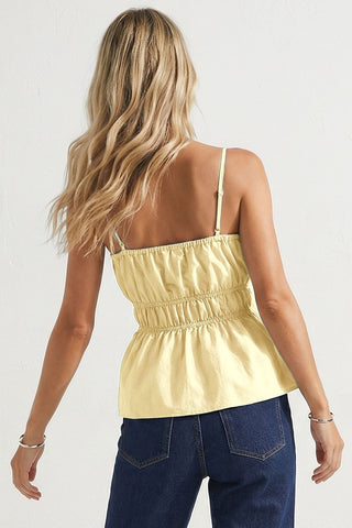 Buckle Pleated Sleeveless Top