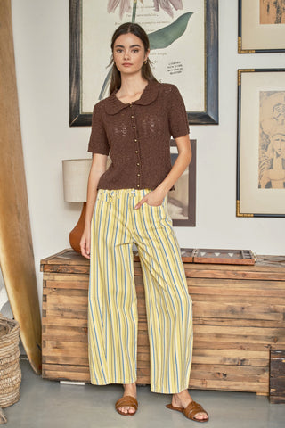 Color Stripe Barrel Pants