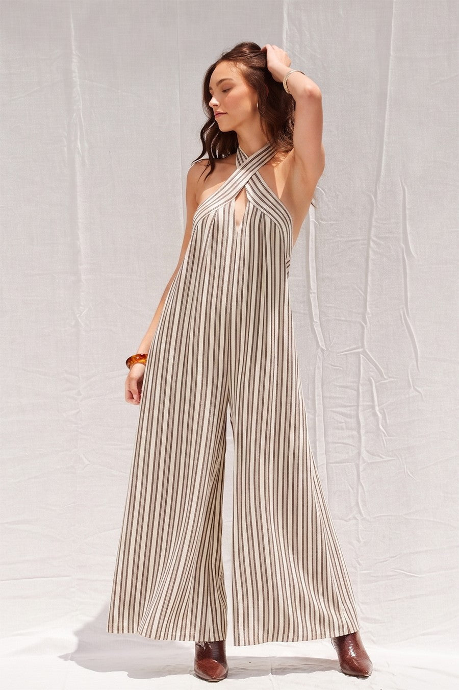 Striped Halter Jumpsuit