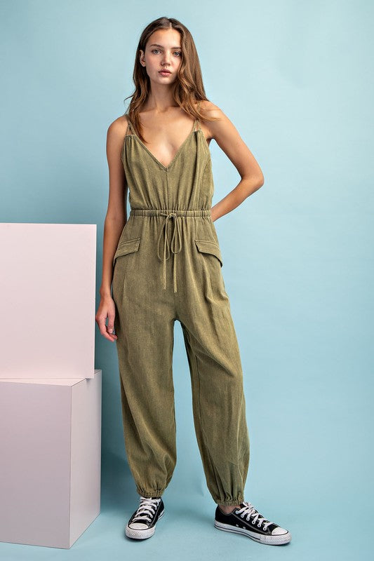 SNOW WASHED JUMPSUIT WITH POCKETS