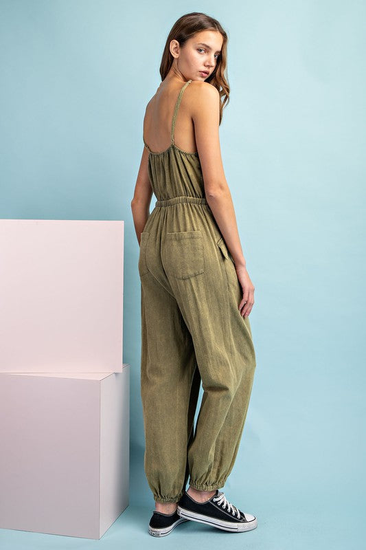 SNOW WASHED JUMPSUIT WITH POCKETS