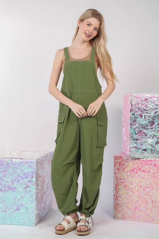 Casual Sleeveless Cargo Jumpsuit