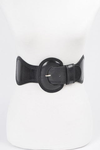 Metallic Faux Leather Metallic Elastic Belt