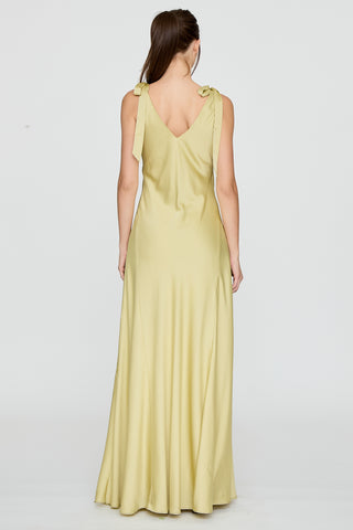 SHOULDER TIE BIAS CUT MAXI DRESS