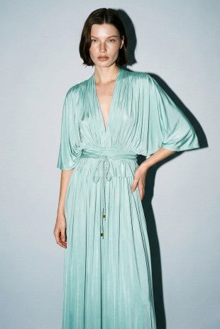 Pleated Plunge Maxi Co-ord Set