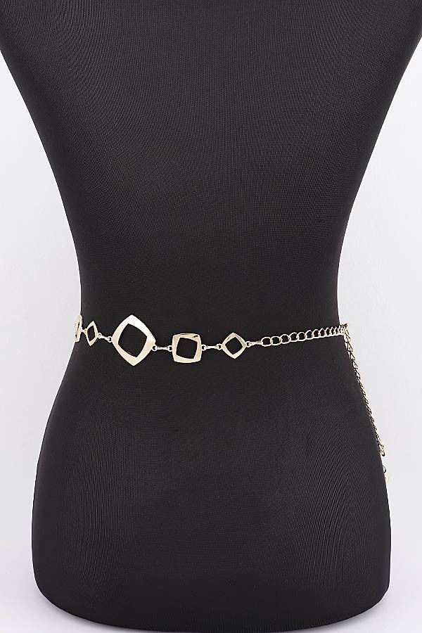 Open Geometric Link Chain Belt