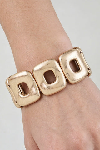 Hammered Fashion Frame Cuff Bracelet