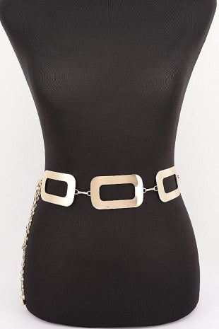 Open Rectangle Link Waist Chain