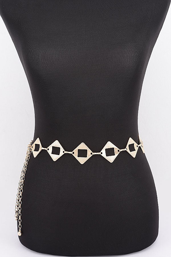 Diamond Cutout Link Waist Chain